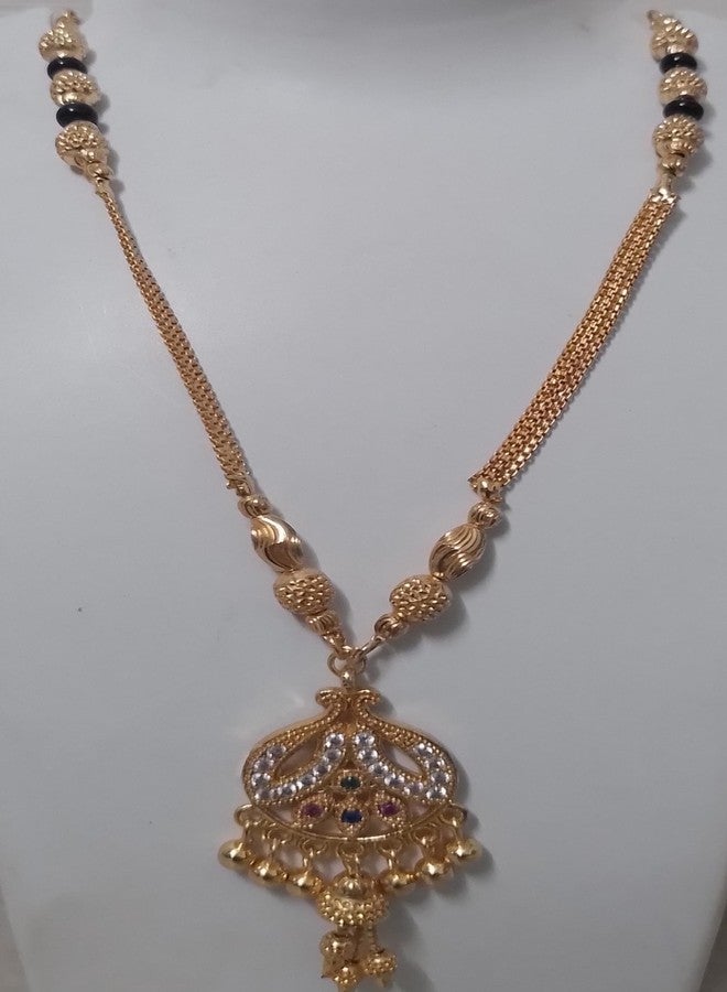 Bhumi Creation 5 Stone american diamond mangalsutra Alloy Mangalsutra