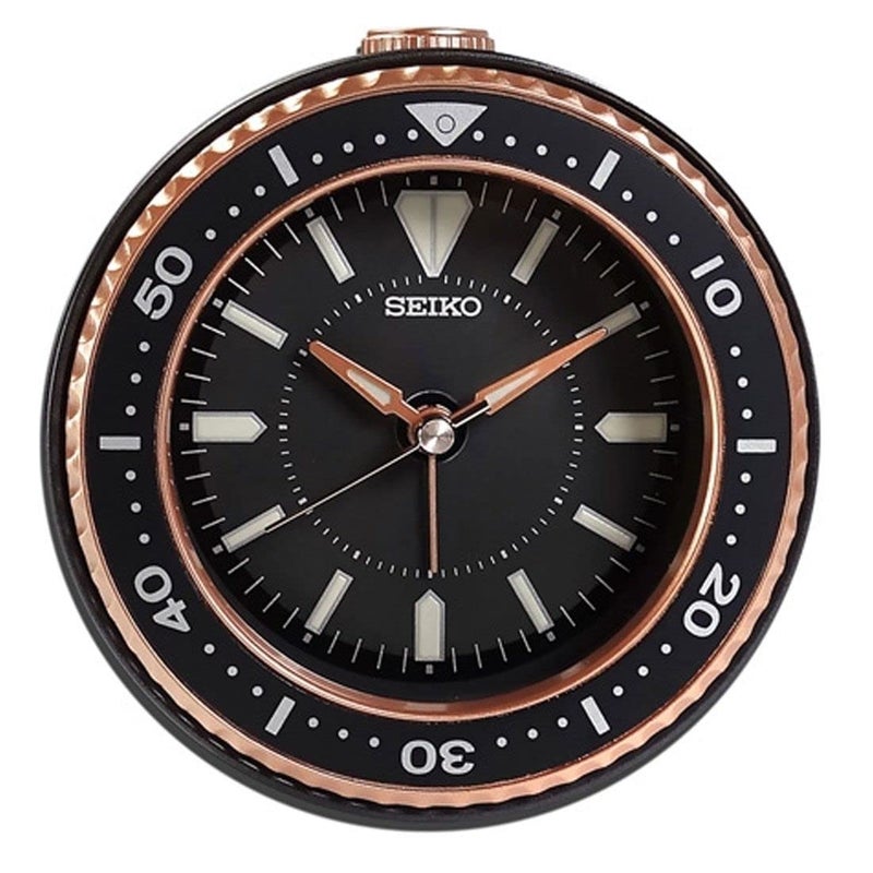 Seiko SEIKO Elegant Table Top Round Black Plastic Analog Beep Alarm Clock with Sweep Movement Size 95 x 5 x 95 CM Weight 200 grm Color Black  - Image 3