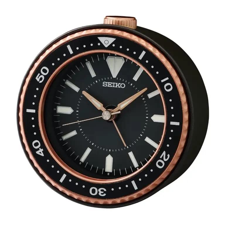 Seiko SEIKO Elegant Table Top Round Black Plastic Analog Beep Alarm Clock with Sweep Movement Size 95 x 5 x 95 CM Weight 200 grm Color Black  - Image 1