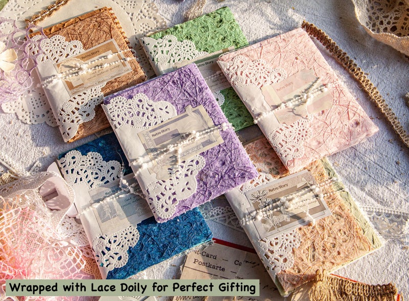 ARTSMONA 96 Sheets Textured Scrapbook Paper and Mesh Fabric Assorted Set - 6 Pack Mixed Special Paper for Scrapbooking Planner Bullet Junk Journal Supplies Mixed Media Collage Card Embellishments 3.9x5.5 Inch - Image 5