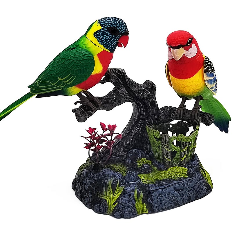 Tipmant Realistic Electronic Parrots Bird Toys Electric Animal Pets Move Chirp Home Office Table Desk Wall Decoration Kids Birthday Gifts - Image 3