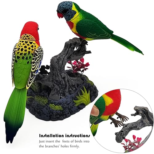 Tipmant Realistic Electronic Parrots Bird Toys Electric Animal Pets Move Chirp Home Office Table Desk Wall Decoration Kids Birthday Gifts - Image 5