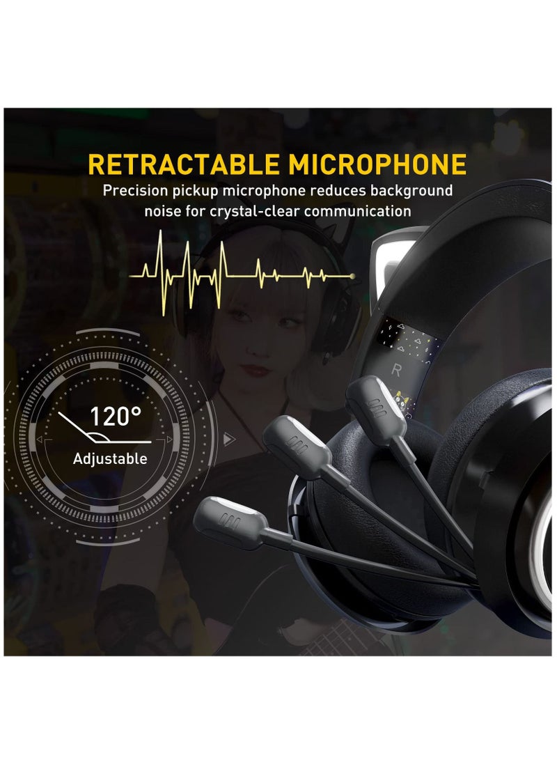 Somic Gaming Headphone with Mic 3.5mm Wired Headphones with Retractable Mic Noise Cancelling - Image 4