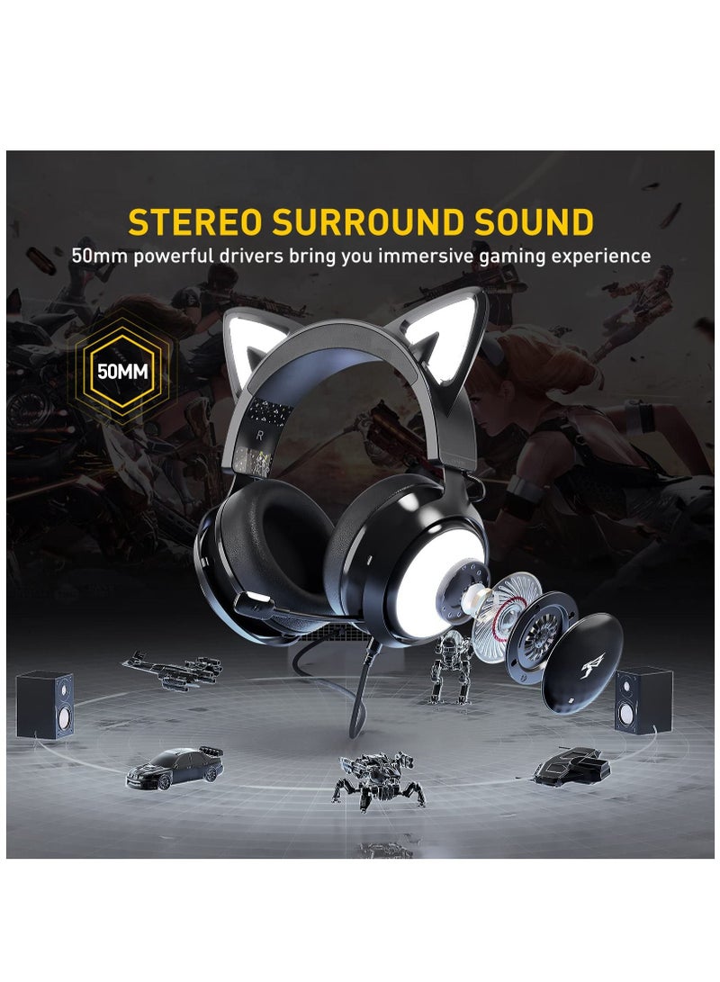 Somic Gaming Headphone with Mic 3.5mm Wired Headphones with Retractable Mic Noise Cancelling - Image 3