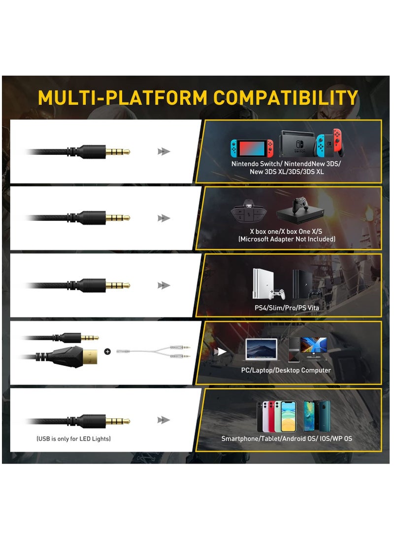 Somic Gaming Headphone with Mic 3.5mm Wired Headphones with Retractable Mic Noise Cancelling - Image 2