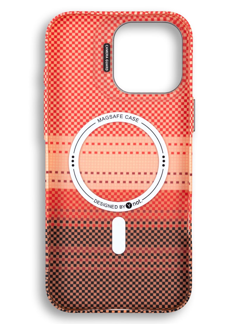 YNOT MagSafe Protective Case with Camera Holder for iPhone 15 Pro - Red and pink - Image 2