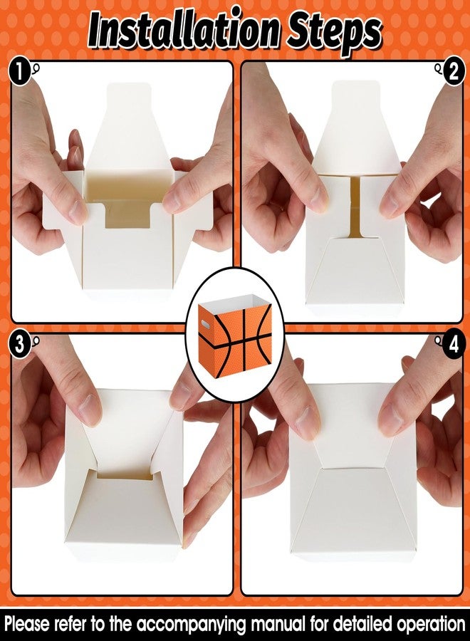 AKAIXI 2PCS Basketball Utensil Holder Paper Utensil Caddy for Basketball Party Decorations Disposable Cutlery Holder with Handles for Sports Birthday Party Supplies Boys Party Favors Cutlery Caddy - Image 3