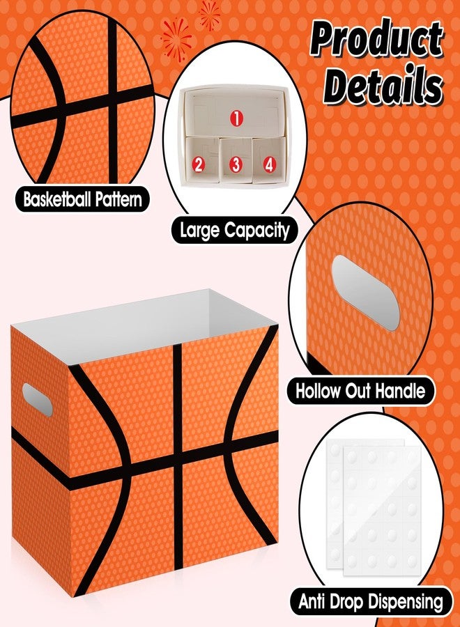 AKAIXI 2PCS Basketball Utensil Holder Paper Utensil Caddy for Basketball Party Decorations Disposable Cutlery Holder with Handles for Sports Birthday Party Supplies Boys Party Favors Cutlery Caddy - Image 4