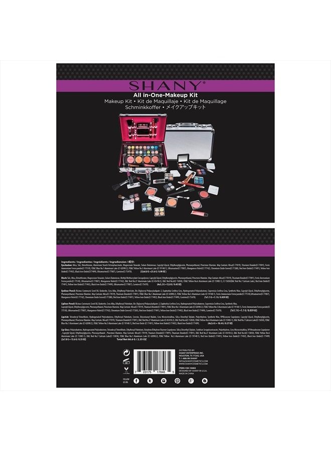 Shany Carry All Makeup Train Case with Pro Teen Makeup Set, Makeup Brushes, Lipsticks, Eye Shadows, Blushes, and more - Silver - Image 5