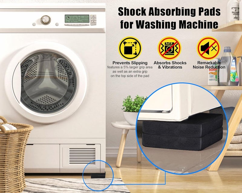 MYLIFEUNIT EVA Shock Absorbing Washer Pads, Anti-Vibration Washer Mat Protector for Washing Machine Dryer Treadmill (8 Pack) - Image 2