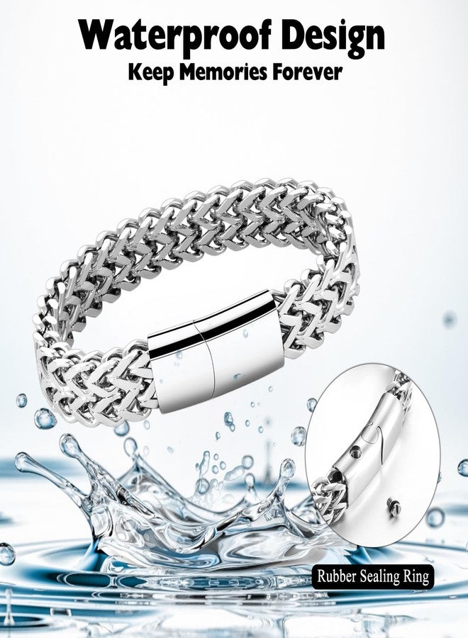 abooxiu Urn Bracelet for Human Ashes Cremation Bracelet Stainless Steel Ashes Bracelet Cremation Jewelry Urn Keepsake Memorial Ash Holder for Men Women, Stainless Steel, stainless steel - Image 3