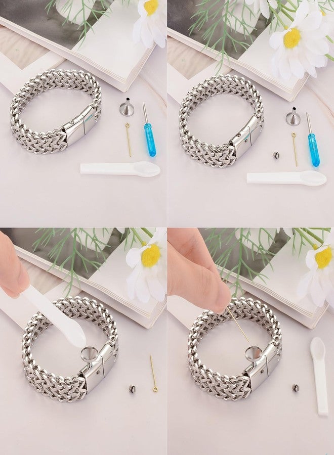 abooxiu Urn Bracelet for Human Ashes Cremation Bracelet Stainless Steel Ashes Bracelet Cremation Jewelry Urn Keepsake Memorial Ash Holder for Men Women, Stainless Steel, stainless steel - Image 4