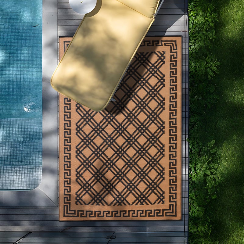 BMCH Outdoor Rugs, Outdoor Plastic Straw Rug, Reversible Waterproof Carpet for Camping, Poolside, Garden, BBQ Area, Gazebo Flooring, RV Park & Beach, Classical Style, 5x8 - Image 3