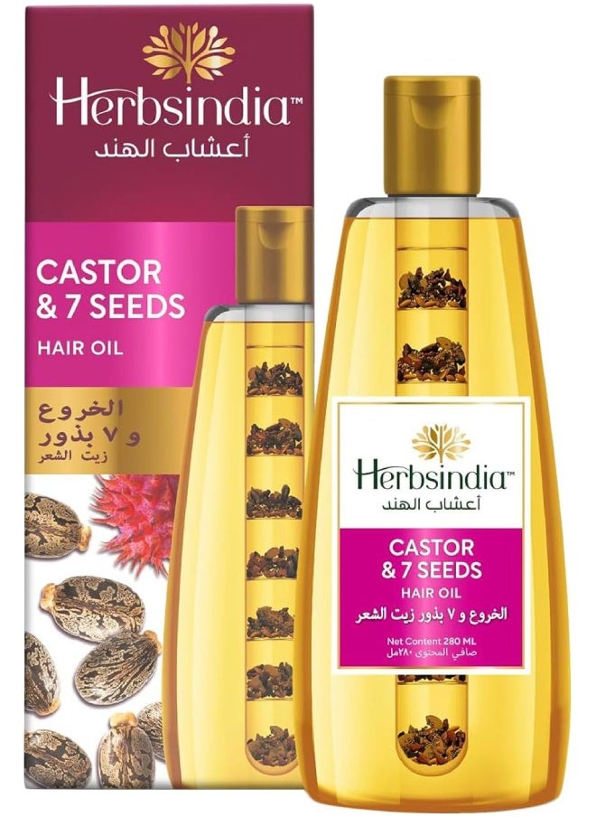 Herbsindia Castor & 7 Seeds Hair Oil  180 ml  - Image 1