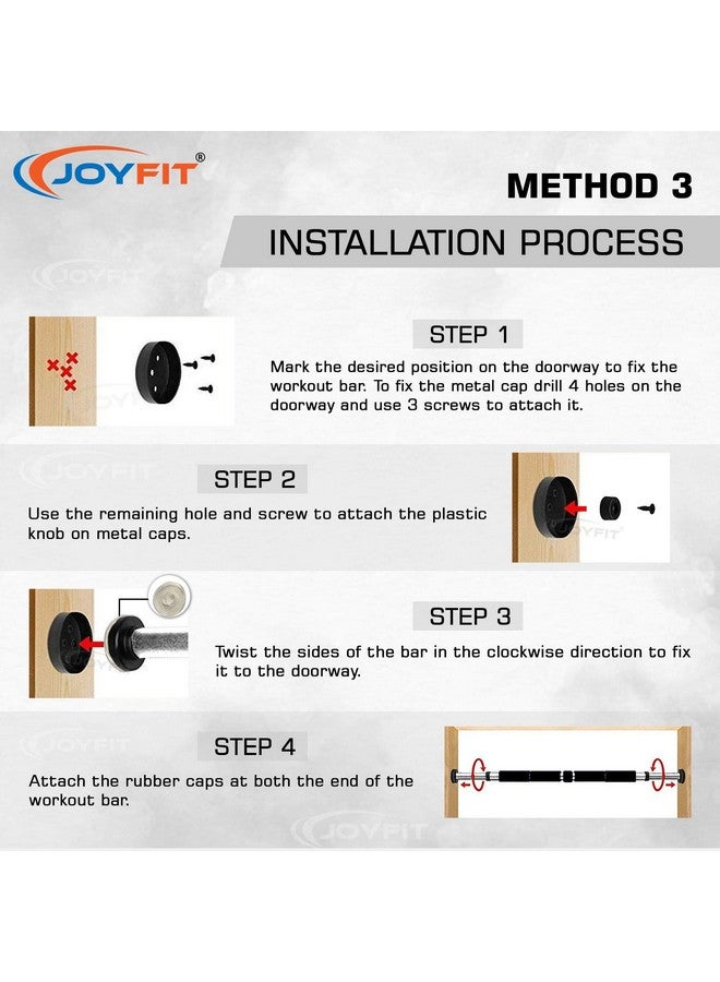 JoyFit Home Exercise Pull Up Bar|Door Safety Cap With Perfect Door Frame Fit|Chin Up Bar With Easy Installation|Extra Density Long Foam Grips For Upper & Lower Body Exercises For Men & Women - Image 5