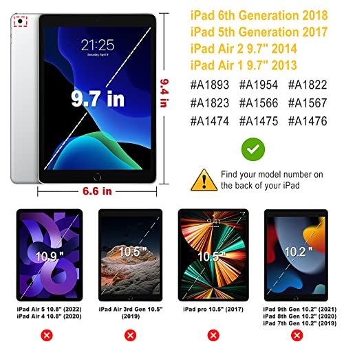 Boxdljh Case Fit 9.7'' 2018 / 2017 / Air 2 / Air - 360 Rotating Case Cover for 9.7'' (5th Gen, 6th Gen) with Auto Sleep Wake (Navy Blue) - Image 2