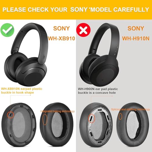 Street27® Earpads Cushion Compatible with Sony WH-XB910 XB910N Wireless Headphones, Ear Pads with Soft Protein Leather High-Density Noise Cancelling Memory Foam Replacement Earmuffs (Blue) - Image 4