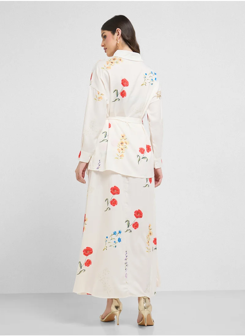 خزانة Floral Print Dress