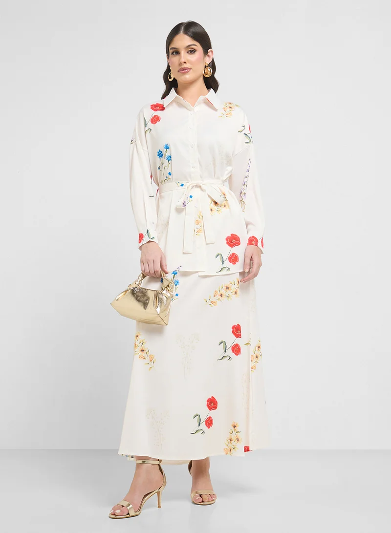 خزانة Floral Print Dress