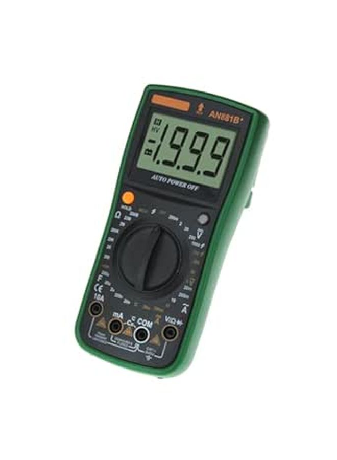 High Accuracy Auto Range Digital Multimeter With Clips Green Measures Voltage Resistance Capacitance - Image 1
