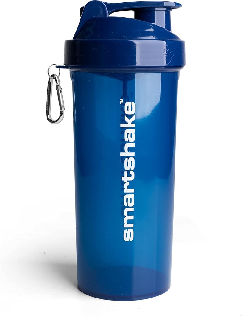 SmartShake Lite Protein Shaker Bottle 1000ml | Leakproof Gym Shaker Drink Bottle for Protein Shakes | Clear Polypropylene Water Bottle, BPA Free Protein Powder Shaker Cup for Men & Women, Navy Blue - Image 2