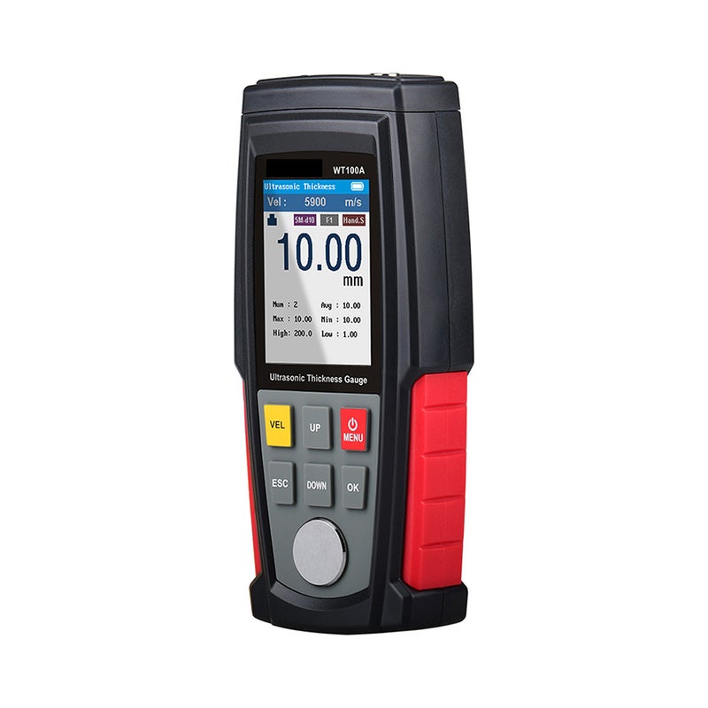 Ultrasonic Thickness Gauge Measuring Range 1.00-225.0mm Color Screen Display Screen Brightness Selection USB Charging Data Storage Auto Power Off Data Analysis for Metal/Plastic/Ceramic/Glass - Image 3