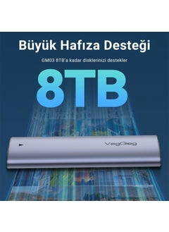 veggıeg VegGieg 10GBPS USB 3.1 Gen2 M.2 Sata Ngff Nvme SSD Disk Box  - Image 4