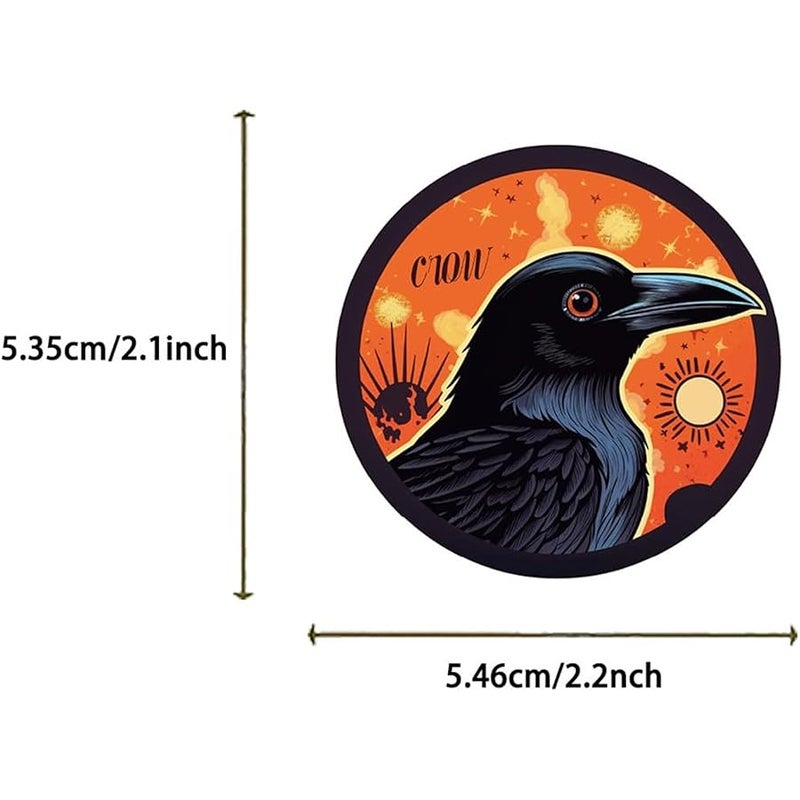 LHST 50pcs Gothic Crow Stickers  Raven Bird Sticker Goodie Bag Stuffers Vinyl Waterproof Holiday Party Stickers for Kids and Youth Adult Party Favors Gifts Party Supplies Decorations (Crow) - Image 2
