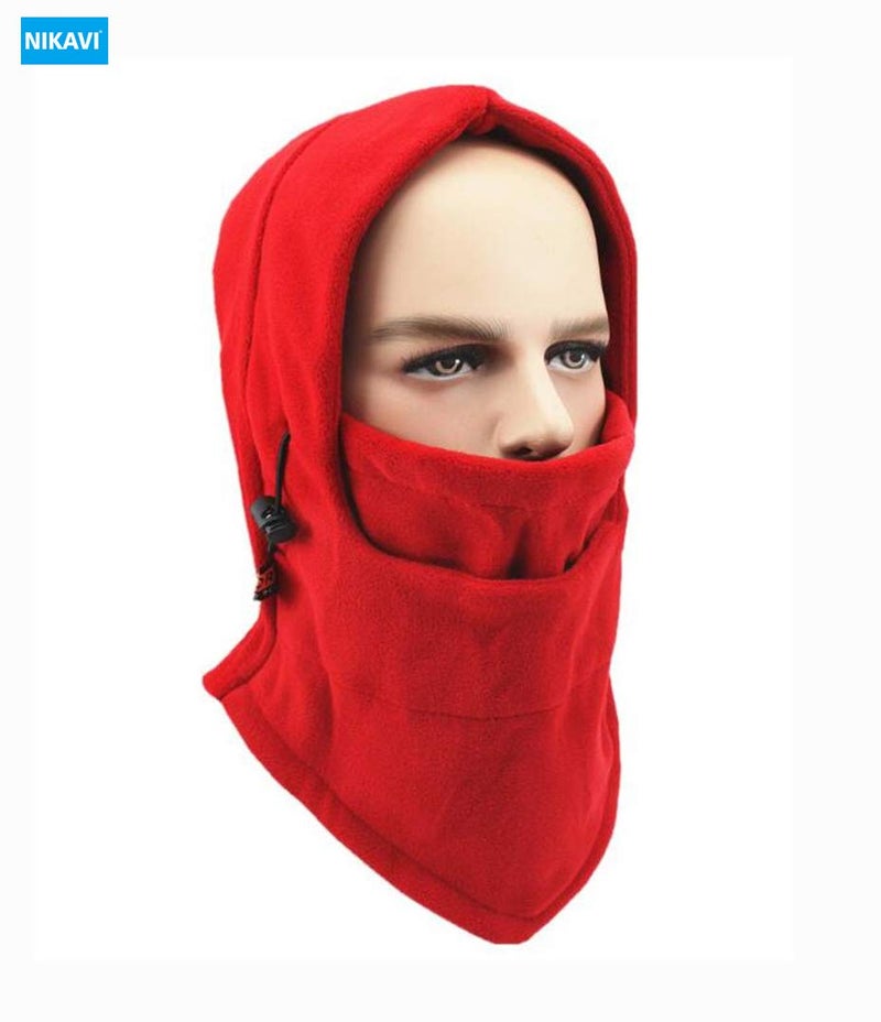 NIKAVI Balaclava Mask Face Ski Neck Muff Full Winter Cap Fleece Outdoor Protecting Hat Cover (RED, Free Size) - Image 3