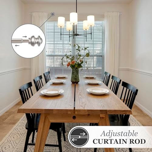 Kenney Kendall Standard Decorative Window Curtain Rod, KN71716, 28-48" (71cm-122cm), 5/8" (15.8mm) diameter, Brushed Nickel - Image 3