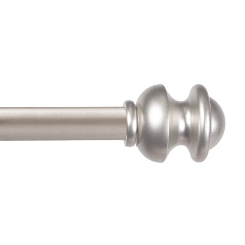 Kenney Kendall Standard Decorative Window Curtain Rod, KN71716, 28-48" (71cm-122cm), 5/8" (15.8mm) diameter, Brushed Nickel - Image 1
