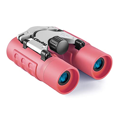 OBUBY Binoculars for Kids Best Gifts for 312 Years Boys Girls 8x21 HighResolution Real Optics Mini Compact Binocular Toys Shockproof Folding Small Telescope for Bird Watching Camping Rose Red - Image 1