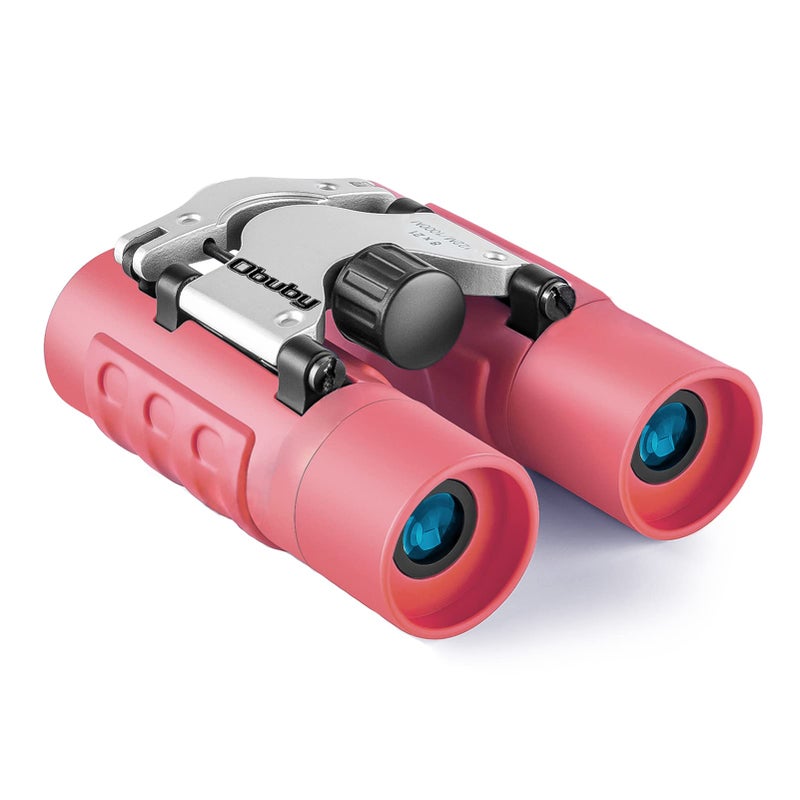 OBUBY Binoculars for Kids Best Gifts for 312 Years Boys Girls 8x21 HighResolution Real Optics Mini Compact Binocular Toys Shockproof Folding Small Telescope for Bird Watching Camping Rose Red - Image 2