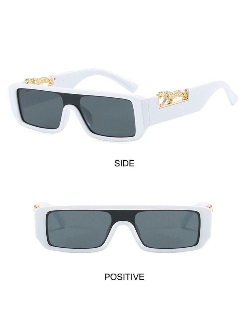 POLITE Luxury Brand Cheetah Style White Sunglass for Women, Trendy Cheetah Fashion Sunglass - Image 1