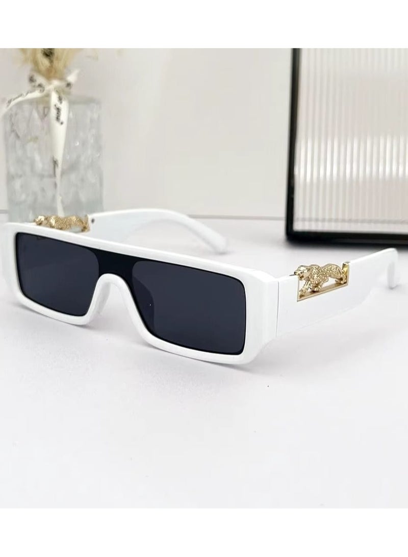 POLITE Luxury Brand Cheetah Style White Sunglass for Women, Trendy Cheetah Fashion Sunglass - Image 2