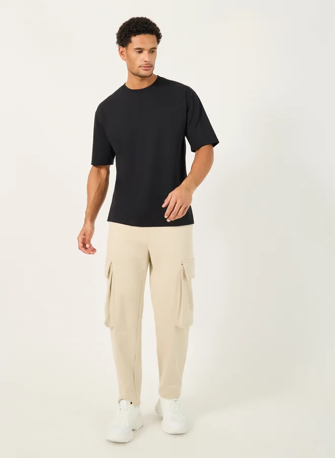 ستايلي Styli Graphic Print Oversized Crew Neck T-Shirt