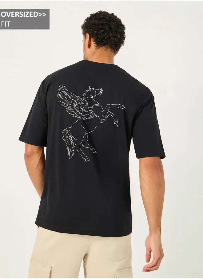 Styli Styli Graphic Print Oversized Crew Neck T-Shirt