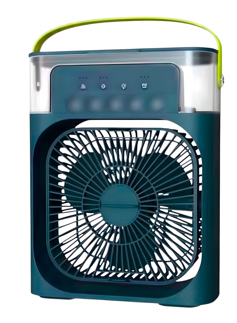 Denx Multi-Function Five-Hole Fan Cooler Fan DENX DX2552 | Mini Evaporative Air Cooler with 7-Color LED, 3 Wind Speeds, Timer, Humidifier & 600ml Water Tank – Blue - Image 3