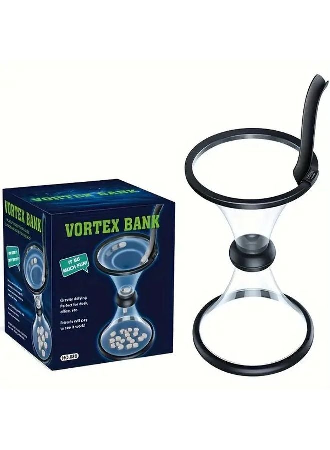 Gravity Defying Piggy Bank Funnel Shaped Coin Saver Spiral Rotating Storage Jar - Image 2