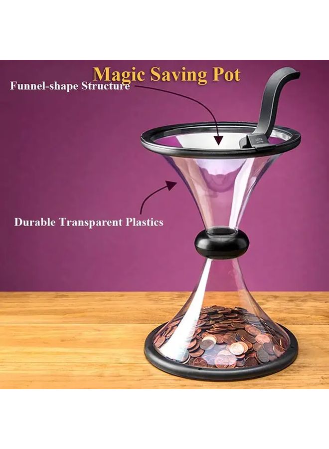 Gravity Defying Piggy Bank Funnel Shaped Coin Saver Spiral Rotating Storage Jar - Image 5