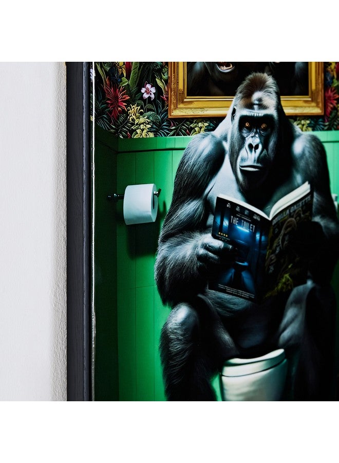 Home Box Ersel Reading Gorilla Framed Picture 40 x 60 x 2.5 cm  - Image 4