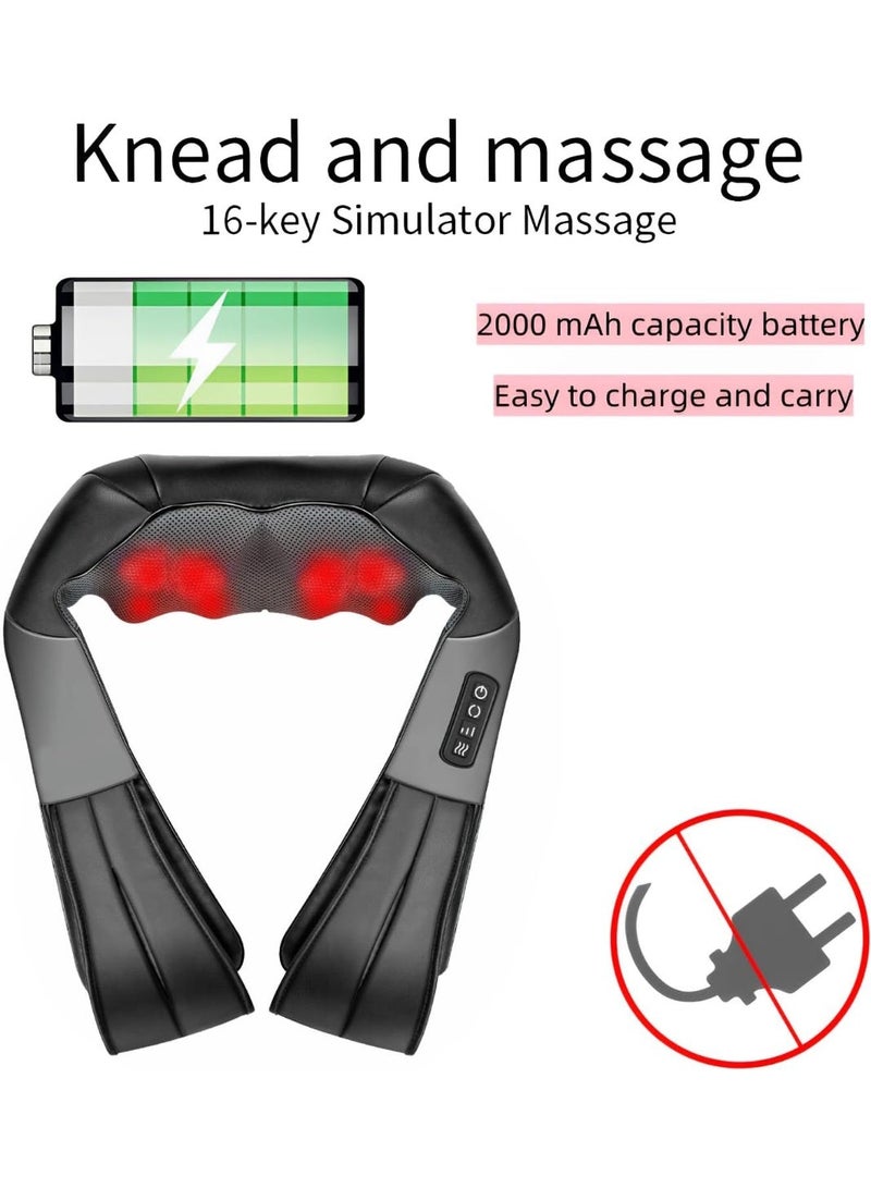 ZERIFAM Neck and Shoulder Massager, Shiatsu Neck Massager with Heat for Pain Relief, Deep Tissue 3D Kneading Pressure Shiatsu Electric Massage, Office Chair, Car and Home Use (Black) - Image 5