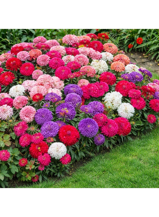 ڤسيل24 عبوة من 3 أكياس – بذور زهرة الأستر الصينية سوبر برنسيس الهجينة (مزيج ألوان) - Image 2