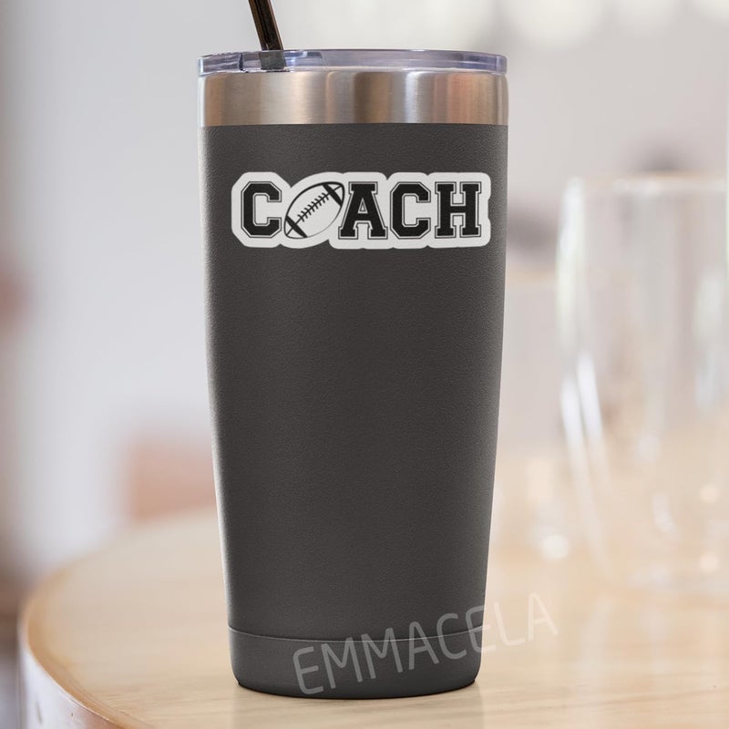 EMMACELA (3PCS) Coach Football Sticker, Football Stickers - Waterproof Vinyl Decals for Laptops, Tumblers, Scrapbooks, Books, Water Bottles Size 3 x 0.9 Inch - Image 5