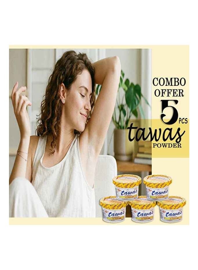 Tawas Deodorant Powder 45g with Perfume, 5 Pieces - Image 1