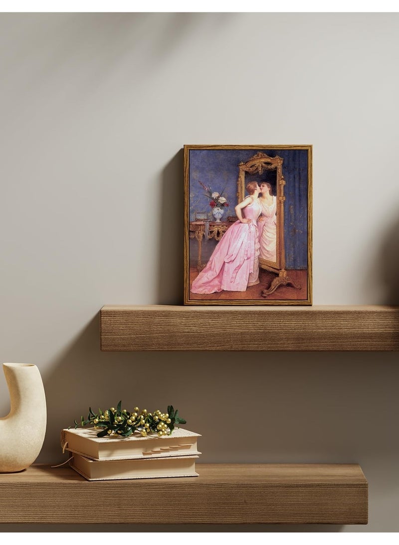 مؤسسة فكرة اليوم لوحة فنية جدارية مؤطرة من القماش لتزيين المنزل، لوحة فنية جدارية فكاهية لغرفة المعيشة، لوحة فنية زيتية لصورة امرأة، ديكور مكتب منزلي، ديكور حائط غرفة النوم - حب الذات 8x10 بوصة - Image 3