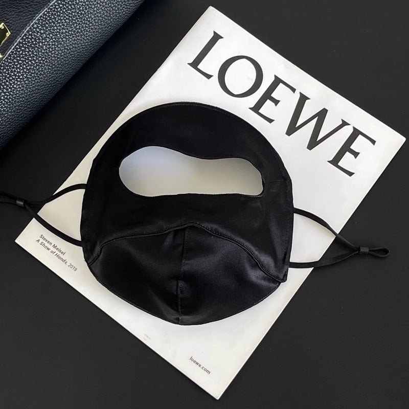 Silk 100% Mulberry Silk Sun Protection Full-Face Mask for Outdoor Driving - Image 1