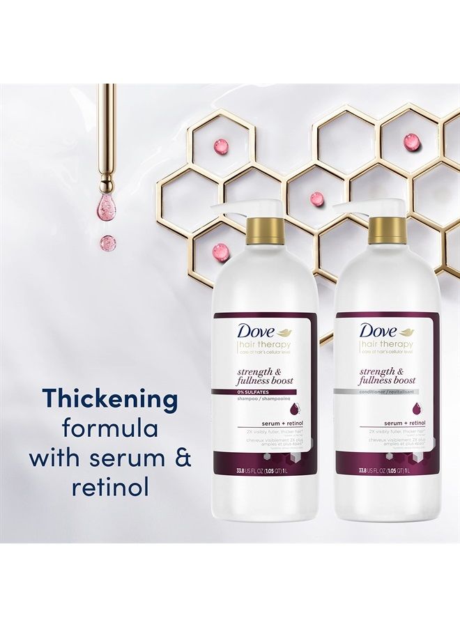 Dove Hair Therapy Conditioner Strength & Fullness Boost Strengthening Treatment for Thin, Fine Hair Sulfate Free Conditioner for 2X Visibly Fuller, Thicker Hair 33.8 oz - Image 1