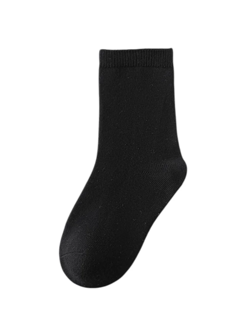 Bidani Essential Black Cotton School Socks (5-Pack)Long