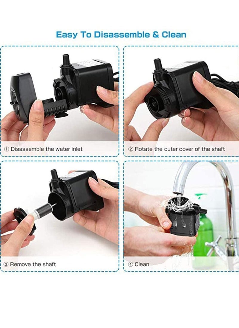 Y&D 15W Micro Submersible Water Pump With 12LED Lights Pumping Filter for Aquarium Rockery Crafts Pond Garden Pool  - Image 5